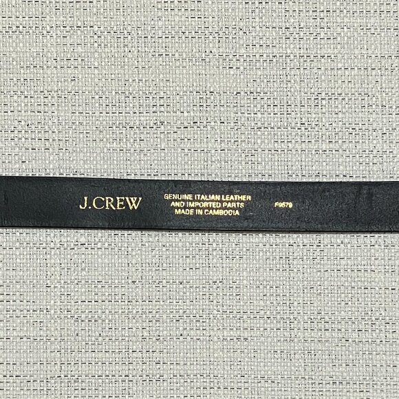 J. Crew Classic Belt in Italian Leather in Black with Gold Buckle Size Small F95 - Picture 9 of 9